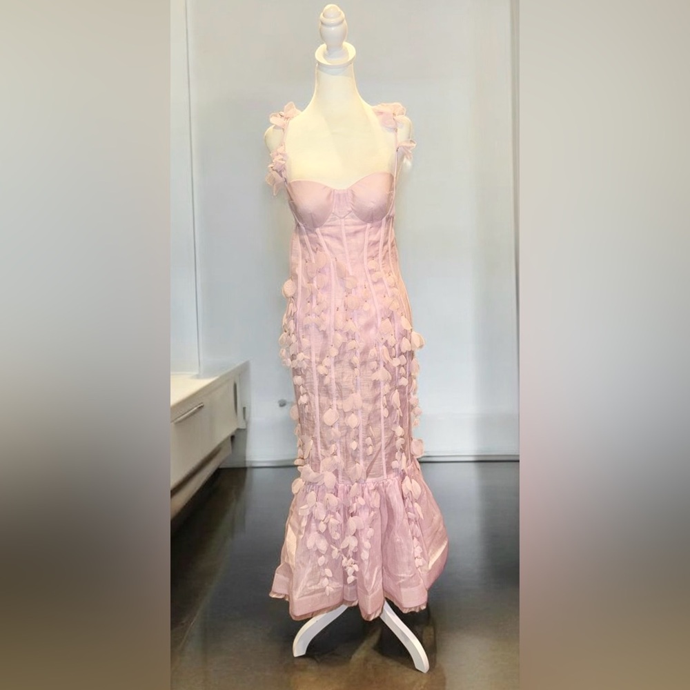 Zimmermann Dawning Petal Linen-Silk Midi-Dress - Picture 4 of 7